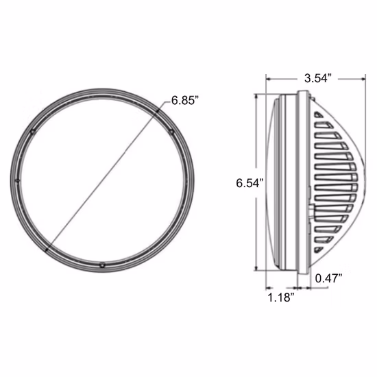 7 Inch Round Car High Low Beam LED Headlight for Motorcycle